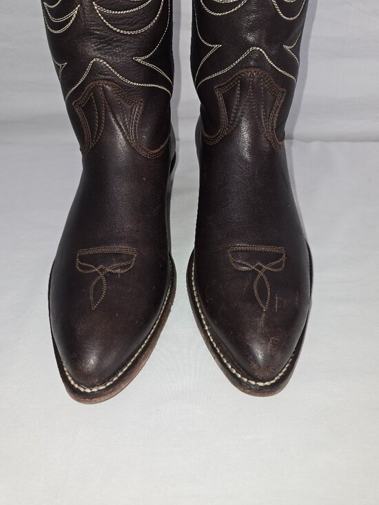 Vintage Stewart 1977 Brown Leather Handmade Cowboy Boots Western Men’s Size 8 EE